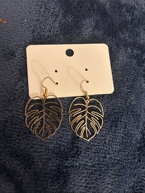 Gold Leaf Dangle Earrings - Women Accessories